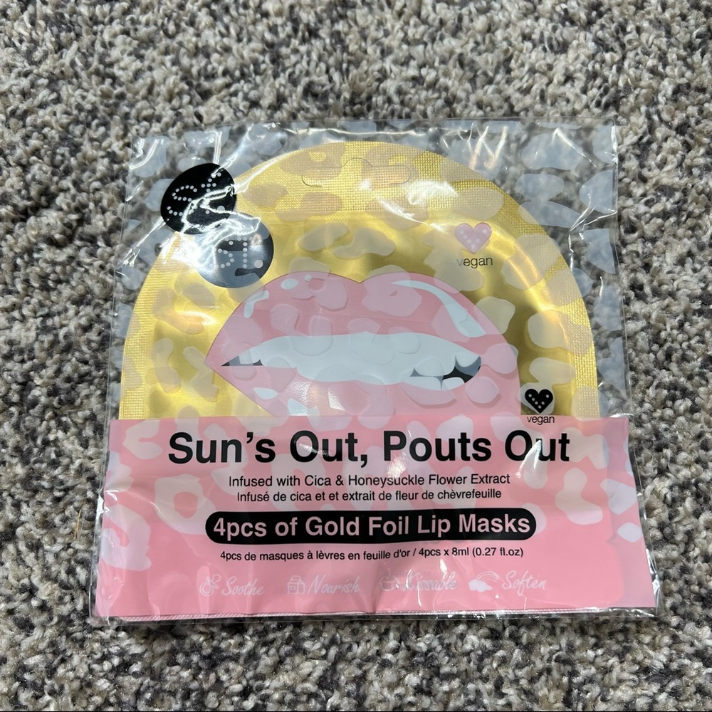 NEW SF. SFGLOW Gold Foil Lip Masks 4 Masks